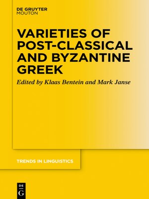 cover image of Varieties of Post-classical and Byzantine Greek